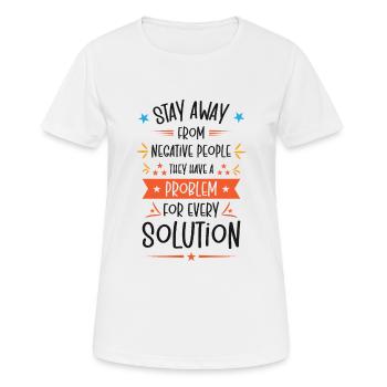 Problem Solution Critical Thinkers Positive - Women's Breathable T-Shirt - white - Front - AI Model Female 172 dark (172cm)