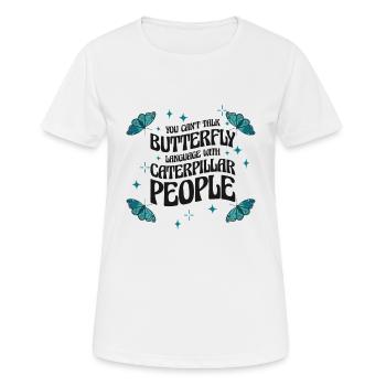 Himmlische Kunst Schmetterling Sprechendes - Frauen T-Shirt atmungsaktiv - Weiß - Vorne - AI Model Female 172 dark (172cm)