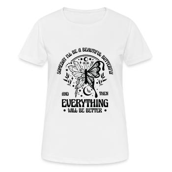 Himmlischer Schmetterling Mystische - Frauen T-Shirt atmungsaktiv - Weiß - Vorne - AI Model Female 172 dark (172cm)