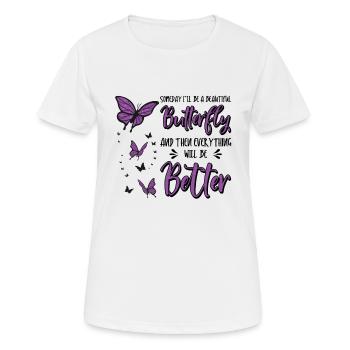 Himmlischer Schmetterling Mystische - Frauen T-Shirt atmungsaktiv - Weiß - Vorne - AI Model Female 172 dark (172cm)