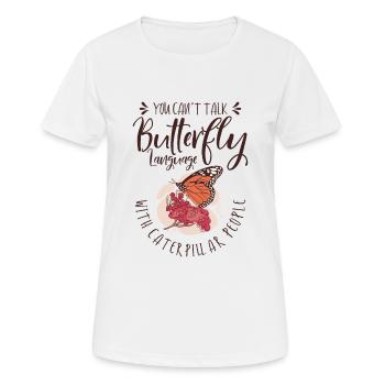 Himmlische Kunst Schmetterling Sprechendes - Frauen T-Shirt atmungsaktiv - Weiß - Vorne - AI Model Female 172 dark (172cm)