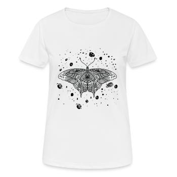 Himmlischer Schmetterling Nachthimmel Linienkunst - Frauen T-Shirt atmungsaktiv - Weiß - Vorne - AI Model Female 172 dark (172cm)