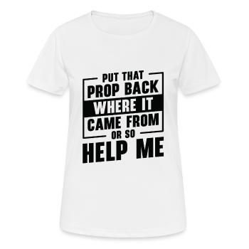 Theater Propman Drama Tech Crew Stage Prop - Women's Breathable T-Shirt - white - Front - AI Model Female 172 dark (172cm)