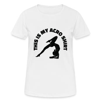 Acro Yoga Exercise Gymnastic Tumbling Shirt - Women's Breathable T-Shirt - white - Front - AI Model Female 172 dark (172cm)