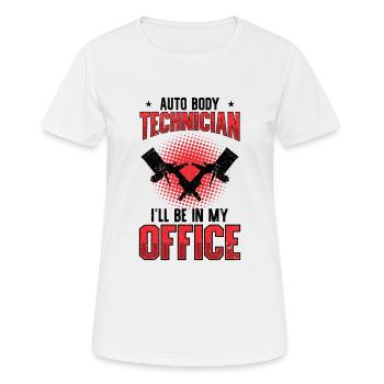 Karosserietechniker Fahrzeugreparatur Autowartung - Frauen T-Shirt atmungsaktiv - Weiß - Vorne - AI Model Female 172 dark (172cm)