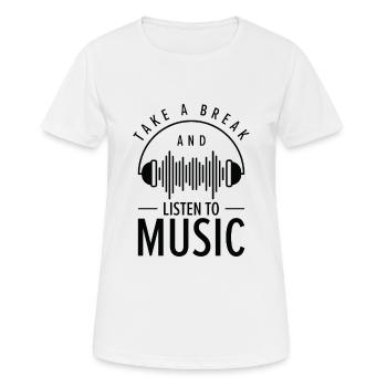 Serenity Music Lover Entspannende Pause - Frauen T-Shirt atmungsaktiv - Weiß - Vorne - AI Model Female 172 dark (172cm)