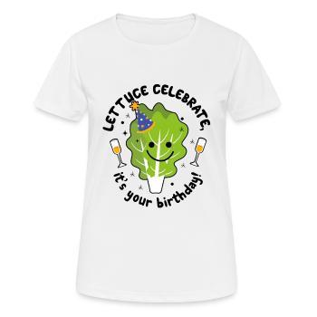 Salade végétalienne Anniversaire Salutations Jour natal - T-shirt respirant Femme - blanc - Devant - AI Model Female 172 dark (172cm)