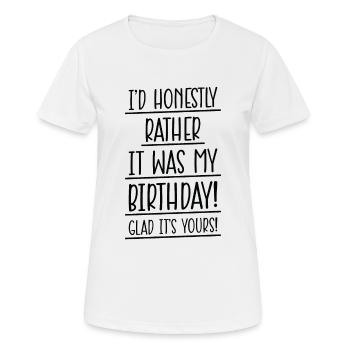 Birthday Party Natal Celebration Unique Greeting - Women's Breathable T-Shirt - white - Front - AI Model Female 172 dark (172cm)