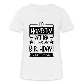 Birthday Party Natal Celebration Unique Greeting - Women's Breathable T-Shirt - white - Front - AI Model Female 172 dark (172cm)