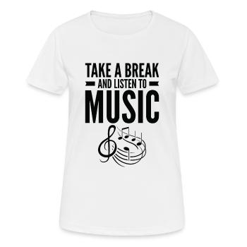 Serenity Music Lover Entspannende Pause - Frauen T-Shirt atmungsaktiv - Weiß - Vorne - AI Model Female 172 dark (172cm)