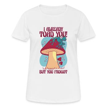 Champignon grenouille Drôle jeu de mots hilarant - T-shirt respirant Femme - blanc - Devant - AI Model Female 172 dark (172cm)