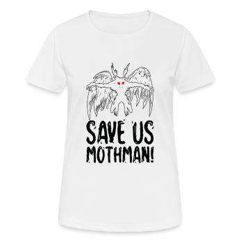 Halloween Mothman Mythical Line Art Beast Monster - T-shirt respirant Femme - blanc - Devant - AI Model Female 172 dark (172cm)