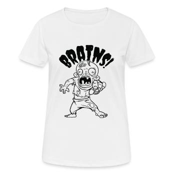 Halloween Zombie Line Art Monster Fan Horror - Frauen T-Shirt atmungsaktiv - Weiß - Vorne - AI Model Female 172 dark (172cm)