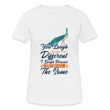 Positivité de paon Diverses inspirations - T-shirt respirant Femme - blanc - Devant - AI Model Female 172 dark (172cm)