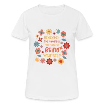 Motiver les gens à prendre soin de soi la paix - T-shirt respirant Femme - blanc - Devant - AI Model Female 172 dark (172cm)