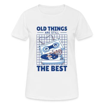 Antiquariat Vinyl Kassette Musik Vintage Liebhaber - Frauen T-Shirt atmungsaktiv - Weiß - Vorne - AI Model Female 172 dark (172cm)