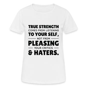 Encourager les gens à prendre soin de soi Motivateur - T-shirt respirant Femme - blanc - Devant - AI Model Female 172 dark (172cm)