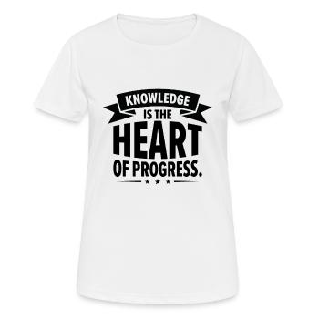 Entrepreneurs Connaissances Citations Progrès des innovateurs - T-shirt respirant Femme - blanc - Devant - AI Model Female 172 dark (172cm)