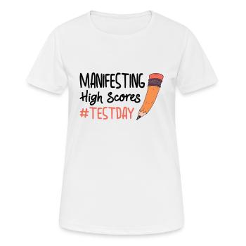 Manifestation du jour du test pour les étudiants qui ont un - T-shirt respirant Femme - blanc - Devant - AI Model Female 172 dark (172cm)