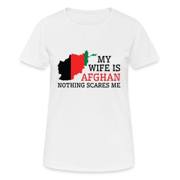 Nothing Scares Me Afghan Wife Afghanistan - Women's Breathable T-Shirt - white - Front - AI Model Female 172 dark (172cm)