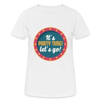 Party Time Retro Light Glowing Street Sign - T-shirt respirant Femme - blanc - Devant - AI Model Female 172 dark (172cm)