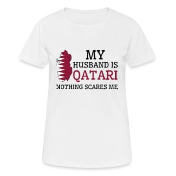 Nichts macht mir Angst Katarischer Ehemann Katar - Frauen T-Shirt atmungsaktiv - Weiß - Vorne - AI Model Female 172 dark (172cm)