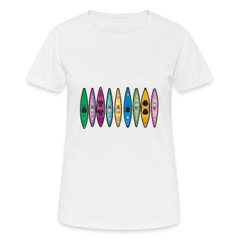 Kajakfahren Buntes Paddel Sport Muster Kunst - Frauen T-Shirt atmungsaktiv - Weiß - Vorne - AI Model Female 172 dark (172cm)