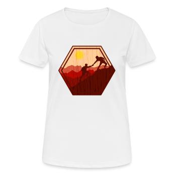 Wandern Berggipfel Landschaft Schöne Aussicht - Frauen T-Shirt atmungsaktiv - Weiß - Vorne - AI Model Female 172 dark (172cm)