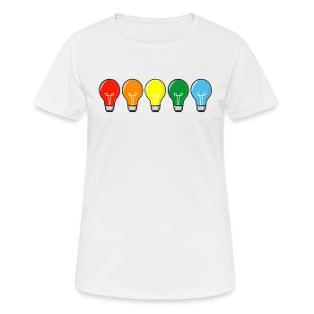farbige Glühbirnen - Frauen T-Shirt atmungsaktiv - Weiß - Vorne - AI Model Female 172 dark (172cm)