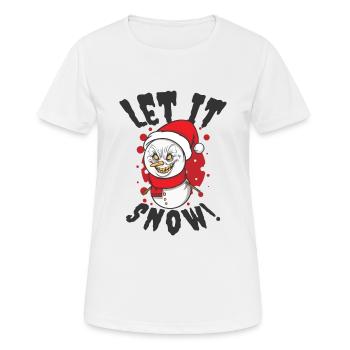 Halloween Gruseliger Schneemann Gespenstischer - Frauen T-Shirt atmungsaktiv - Weiß - Vorne - AI Model Female 172 dark (172cm)