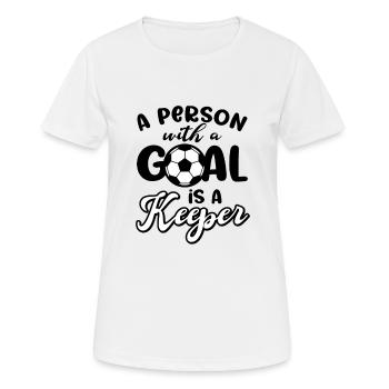 Football Life Gardien de but Joueur Sport - T-shirt respirant Femme - blanc - Devant - AI Model Female 172 dark (172cm)