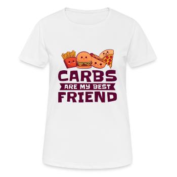 Kohlenhydrate Bester Freund Fast Food Gesundheit - Frauen T-Shirt atmungsaktiv - Weiß - Vorne - AI Model Female 172 dark (172cm)