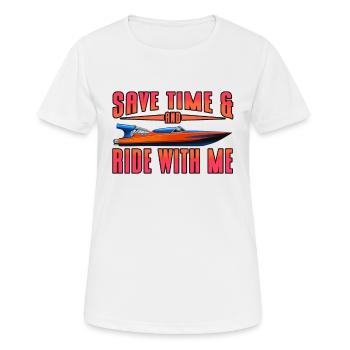 Drag Boat Racing Rennfahrer Schnellbootfahrer - Frauen T-Shirt atmungsaktiv - Weiß - Vorne - AI Model Female 172 dark (172cm)