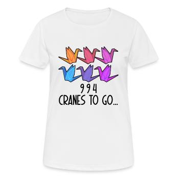 Origami Papier Kran Kran wünschen japanische - Frauen T-Shirt atmungsaktiv - Weiß - Vorne - AI Model Female 172 dark (172cm)