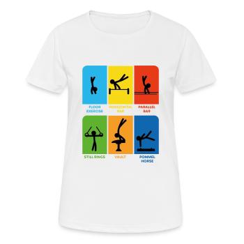 Gymnastik Männerturnen Veranstaltungen Turner - Frauen T-Shirt atmungsaktiv - Weiß - Vorne - AI Model Female 172 dark (172cm)
