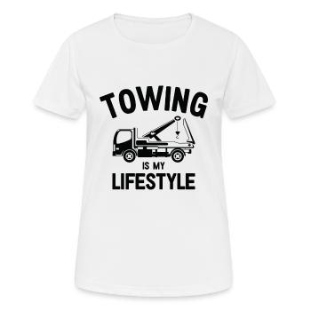 Abschleppwagenfahrer Lebensstil Abschleppen - Frauen T-Shirt atmungsaktiv - Weiß - Vorne - AI Model Female 172 dark (172cm)