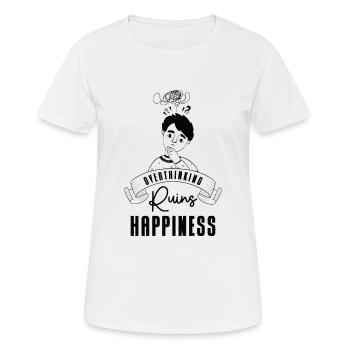 Overthinking Art Fan Happiness Line Art Anxiety - Women's Breathable T-Shirt - white - Front - AI Model Female 172 dark (172cm)