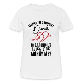 Dumb Wedding Heart Couple Relationship Romance - Women's Breathable T-Shirt - white - Front - AI Model Female 172 dark (172cm)