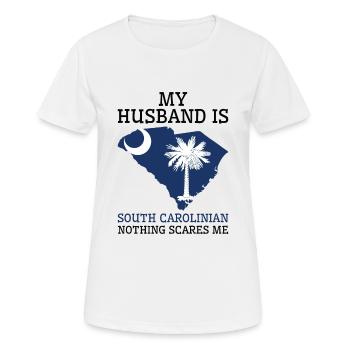 Rien ne me fait peur mari de Caroline du Sud - T-shirt respirant Femme - blanc - Devant - AI Model Female 172 dark (172cm)