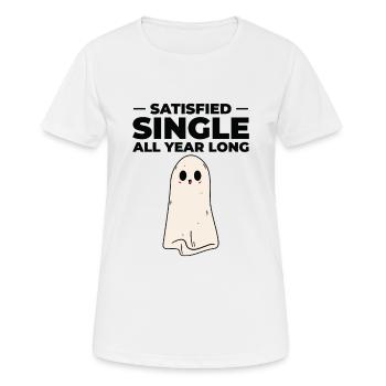 Single Zufriedener Beziehungsstatus Solo Single - Frauen T-Shirt atmungsaktiv - Weiß - Vorne - AI Model Female 172 dark (172cm)