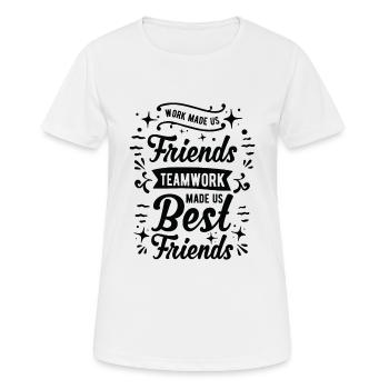 Collègue de travail Meilleur ami Bureau Travail d’équipe - T-shirt respirant Femme - blanc - Devant - AI Model Female 172 dark (172cm)