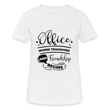 Collègue Amitié Bureau Travail Famille - T-shirt respirant Femme - blanc - Devant - AI Model Female 172 dark (172cm)