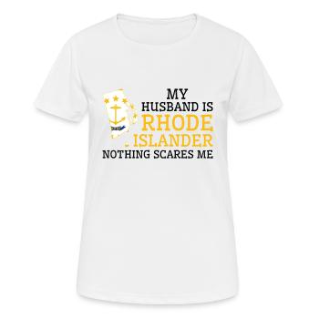 Rien ne me fait peur Mari rhode Islander - T-shirt respirant Femme - blanc - Devant - AI Model Female 172 dark (172cm)