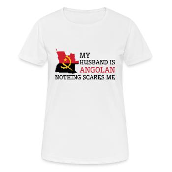 Rien ne me fait peur, mari angolais, - T-shirt respirant Femme - blanc - Devant - AI Model Female 172 dark (172cm)