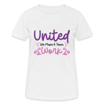 Unité entre les employés Travail de bureau - T-shirt respirant Femme - blanc - Devant - AI Model Female 172 dark (172cm)
