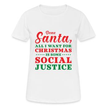 Dear Santa Social Justice Holiday Christmas Wish - Women's Breathable T-Shirt - white - Front - AI Model Female 172 dark (172cm)