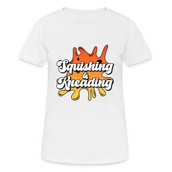Presser et pétrir le logo Splat - T-shirt respirant Femme - blanc - Devant - AI Model Female 172 dark (172cm)