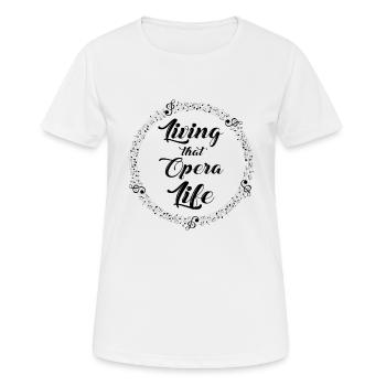 Spectacle de chorale de chanteur d’opéra - T-shirt respirant Femme - blanc - Devant - AI Model Female 172 dark (172cm)