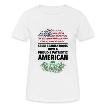 Geborener Saudi-Araber Saudi-Arabien Amerikaner - Frauen T-Shirt atmungsaktiv - Weiß - Vorne - AI Model Female 172 dark (172cm)
