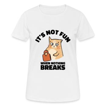 Mean Cat Drawing Line Art Cat Owner Pet Cat - Women's Breathable T-Shirt - white - Front - AI Model Female 172 dark (172cm)